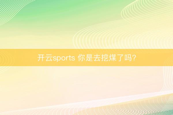 开云sports 你是去挖煤了吗?